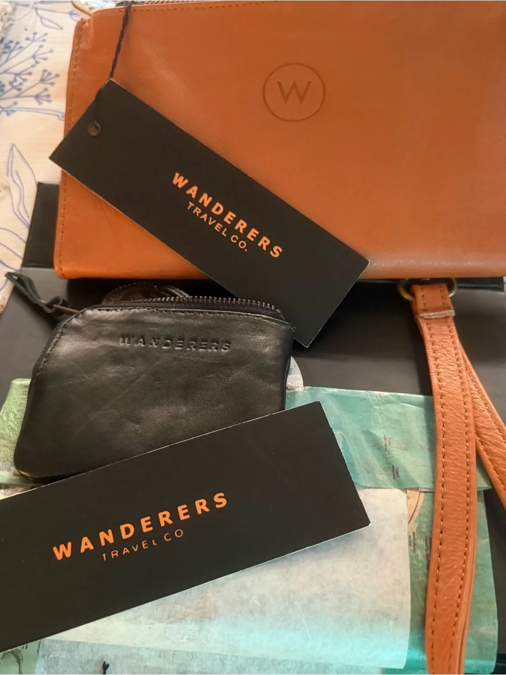 Wanderers Travel Co. Map Print with Black Logo Sticker